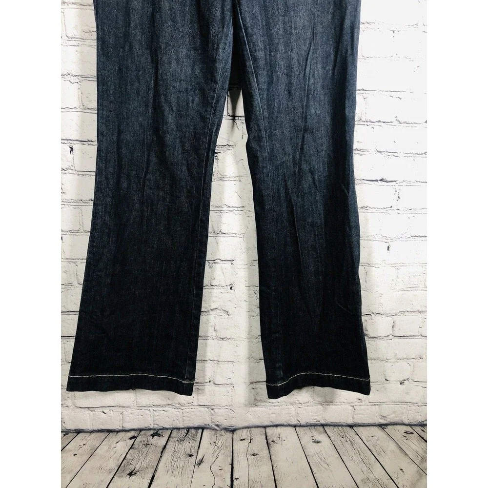 Talbots Women Signature Flare Jeans Denim Dark Wash Stretch Blue Size 2